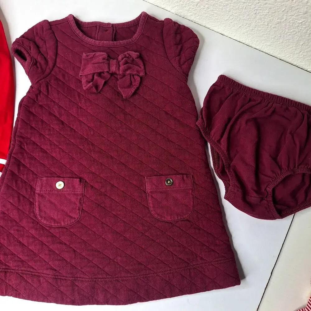 Janie and Jack Baby Lot 6-12m Dresses Plaid Holiday Outfit Sailor Sweater Romper
